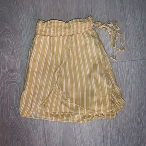 American Eagle Yellow Striped Shorts